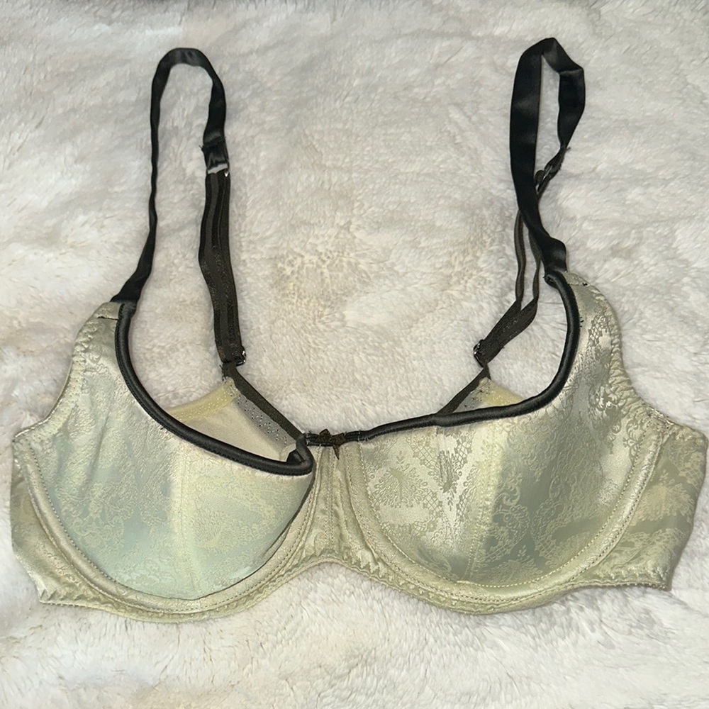 Elegant Lace Underwire Bra - Green